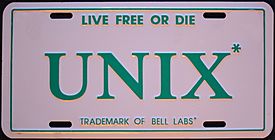 Archivo:Actual DEC UNIX License Plate DSC 0317