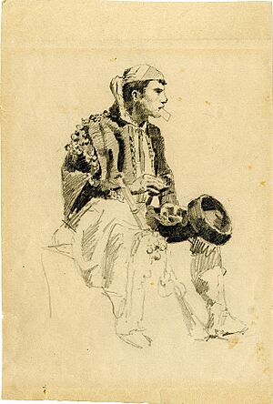 Archivo:Bandolero, drawing by Mariano Pedrero
