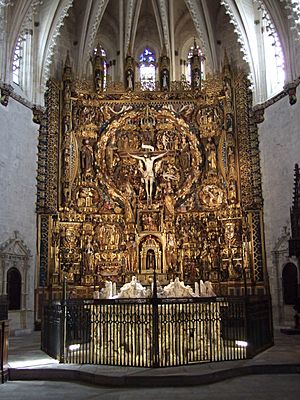Archivo:Cartuja de Moraflores (Burgos) - Retablo mayor y tumba de Juan II