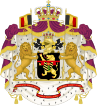 Coat of arms of a former King of the Belgians.svg