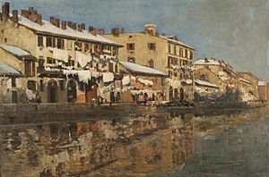 Archivo:El Naviglio de Milán - Emilio Gola