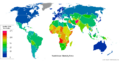 Infant mortality 2008 world map