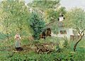 Johann Sperl - Mädchen im Bauerngarten (um 1885)