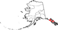 Map of Alaska highlighting Hoonah-Angoon Census Area