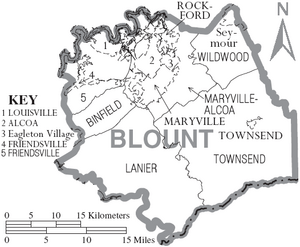 Archivo:Map of Blount County Tennessee