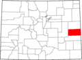 Map of Colorado highlighting Cheyenne County