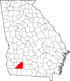 Map of Georgia highlighting Mitchell County