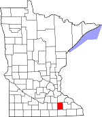 Map of Minnesota highlighting Dodge County.svg