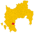 Map of comune of Nuxis (province of South Sardinia, region Sardinia, Italy) - 2016