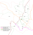 Mapa de la red vial de Villa Nueva, Guatemala