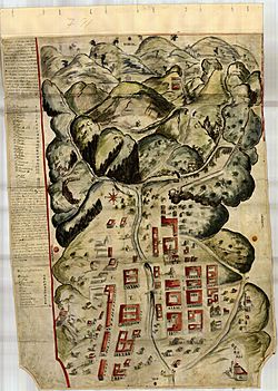 Archivo:Mapa de los cerros del Real de Minas de Pachuca, 1750.