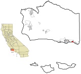 Santa Barbara County California Incorporated and Unincorporated areas Summerland Highlighted.svg