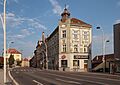 Tábor, straatzicht Budějovická vanaf de Billa supermarkt IMG 6319 2018-08-01 18.50