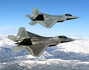 Archivo:Two F-22 Raptor in flying