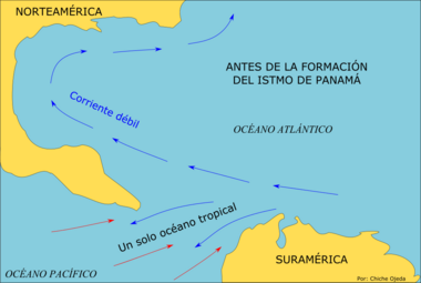 Archivo:Antes de la formación del istmo de Panamá