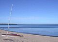 Beach in Au Train Bay in Alger County, Michigan