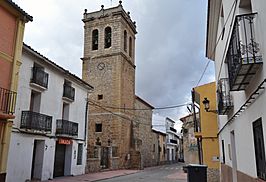 Carrer i campanar, Barracas, Alt Palància.JPG