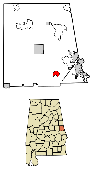 Chambers County Alabama Incorporated and Unincorporated areas Cusseta Highlighted 0119216.svg