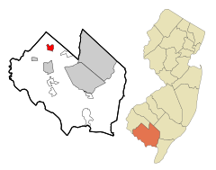 Cumberland County New Jersey Incorporated and Unincorporated areas Seabrook Farms Highlighted.svg