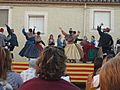 Demostración jotera en la Plaza durante las Fiestas de Cofita (Huesca)