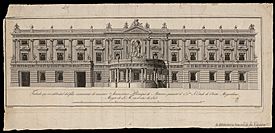 Archivo:Fonseca-Adorno de la fachada de la casa de los condes de Oñate en 1803