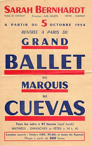 Archivo:Grand Ballet du Marquis de Cuevas flyer for performances on October 5, 1954. From the Marquis de Cuevas Collection at Ailina Dance Archives