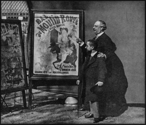 Archivo:Henri-de-Toulouse-Lautrec-with-Tremolada-standing-next-to-Jules-Cherets-1889-poster