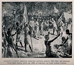 Archivo:Henry Morton Stanley's meeting with Emin Pasha in 1888 durin Wellcome V0018825