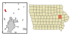 Linn County Iowa Incorporated and Unincorporated areas Center Point Highlighted.svg