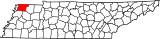 Map of Tennessee highlighting Obion County.svg