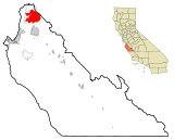 Monterey County California Incorporated and Unincorporated areas Prunedale Highlighted.svg