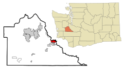 Thurston County Washington Incorporated and Unincorporated areas North Yelm Highlighted.svg