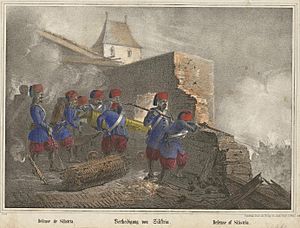Archivo:Turkish troops at the defence of Silistria 1853-4