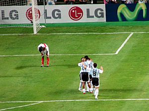 Archivo:Argentina celebrates goal, Copa América 2007