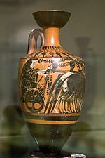 Attic black-figure lekythos, Ariadne, 500 BC, Prague Kinsky, NM-H10 2476, 141934