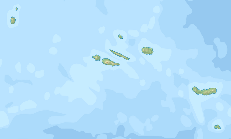 Azores topographic location map