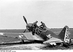 Archivo:Bundesarchiv Bild 121-1208, Russland, bei Bialystock, zerstörtes Flugzeug