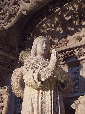 Archivo:Cartuja de Miraflores (Burgos) - Tumba de Alfonso de Castilla - Detalle