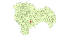 Extensión del término municipal de Durón dentro de la provincia de Guadalajara.