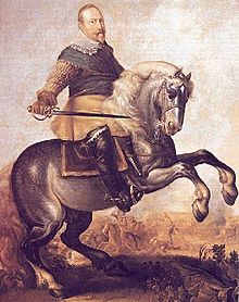 Archivo:Gustavus Adolphus at the Battle at Breitenfeld