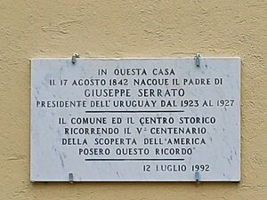 Archivo:I Serèi de Srua (Giüstéxine)-Tàrga da nàscita de Dumenegu di Serèi 01