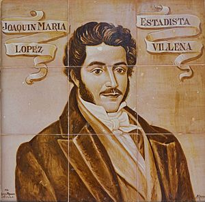 Archivo:Joaquín María López, plafó ceràmic a Alacant