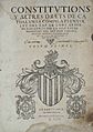 Llibre de les Constitucions de Catalunya compilat desprès de la Cort de Felip II a la vila de Montsó de 1585