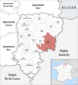 Locator map of Kanton Guignicourt