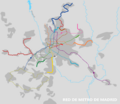 Madrid Metro scale map, expansion from 2003 to 2007