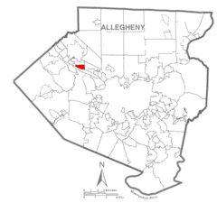 Map of Glenfield, Allegheny County, Pennsylvania Highlighted.png