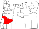 Map of Oregon highlighting Douglas County.svg