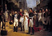 Archivo:Nicolas Gosse - Napoleon receives the Queen of Prussia at Tilsit, July 6, 1807
