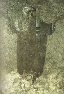 Orante (particolare), catacombe di priscilla, cubicolo della velatio, roma (metà III secolo).jpg