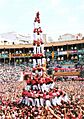 Primer 3de10 amb folre i manilles carregat per la Colla Vella dels Xiquets de Valls - Concurs de castells de Tarragona 2000